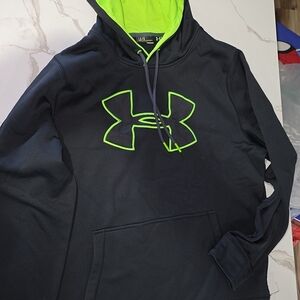 Under Armour Black Hoodie with Neon Green Logo